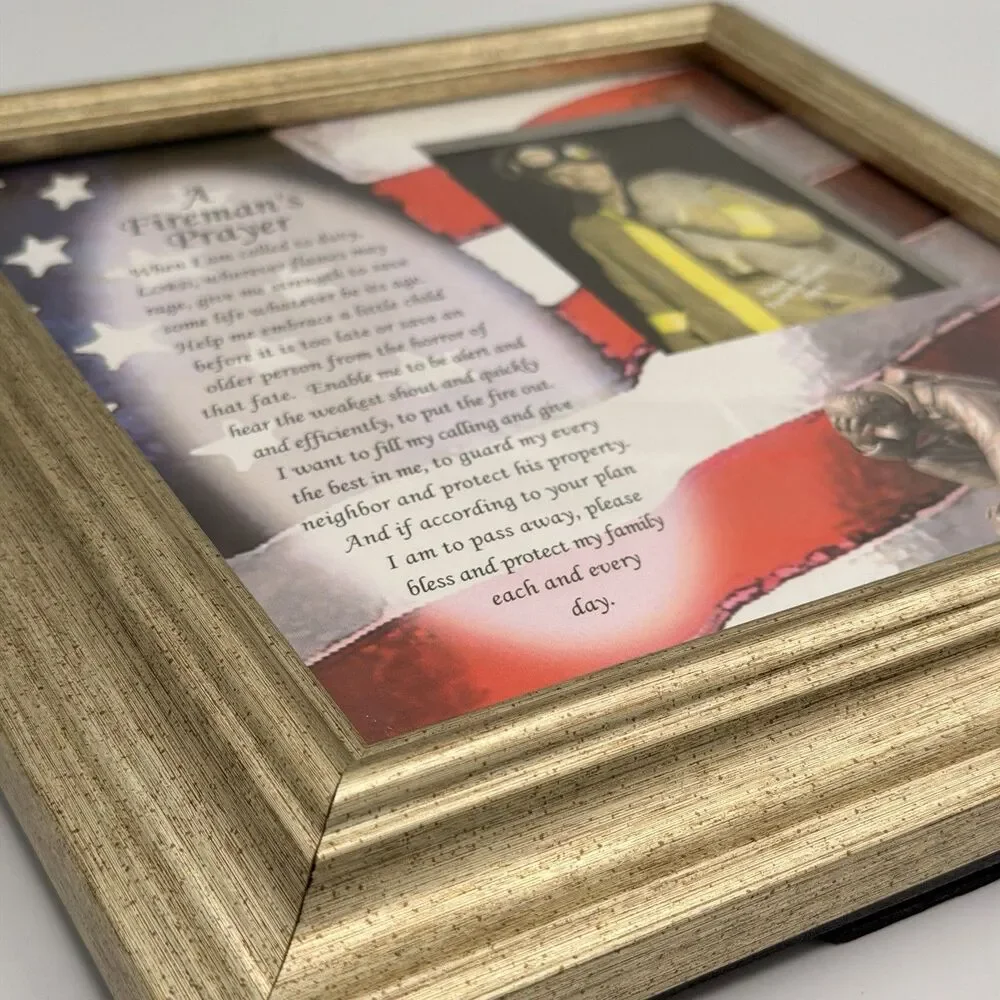 Fireman’s Prayer Photo Frame 10.5” x 10.5” Firefighter Memorial Keepsake Picture